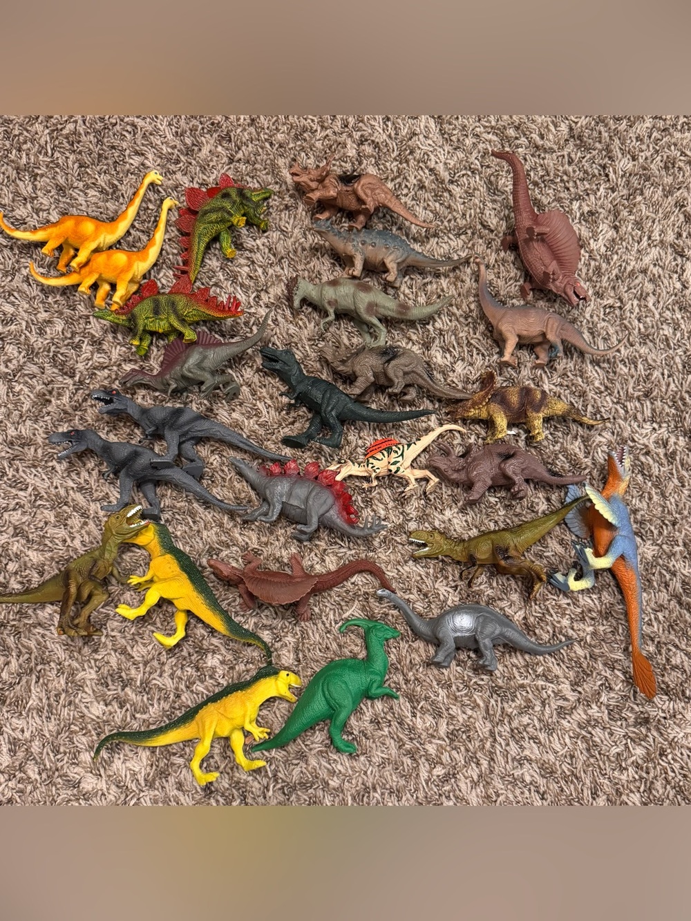 20+ Piece Dinosaur Toy Figure Bundle – T-Rex, Stegosaurus, Triceratops & More